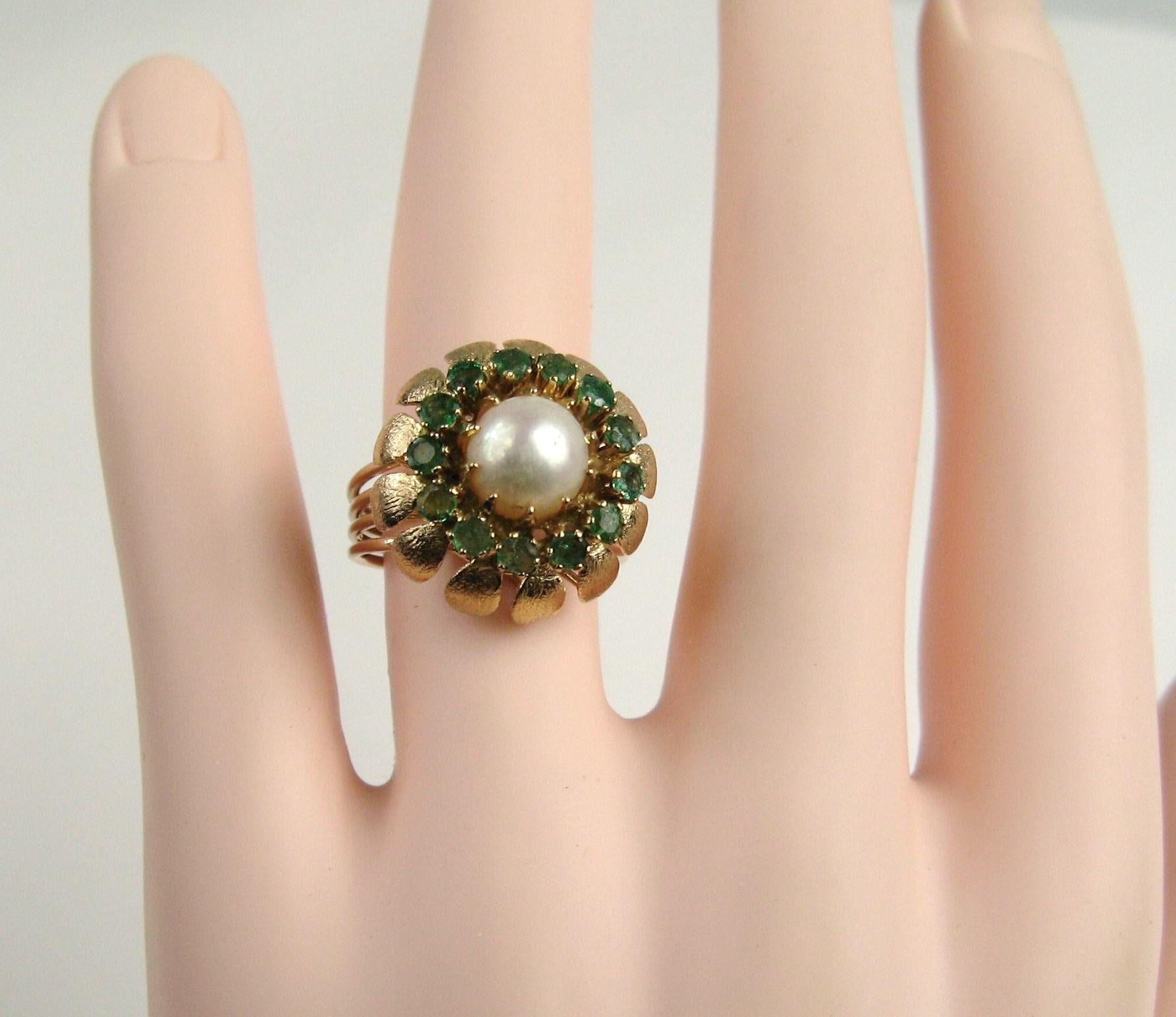 emerald and pearl ring