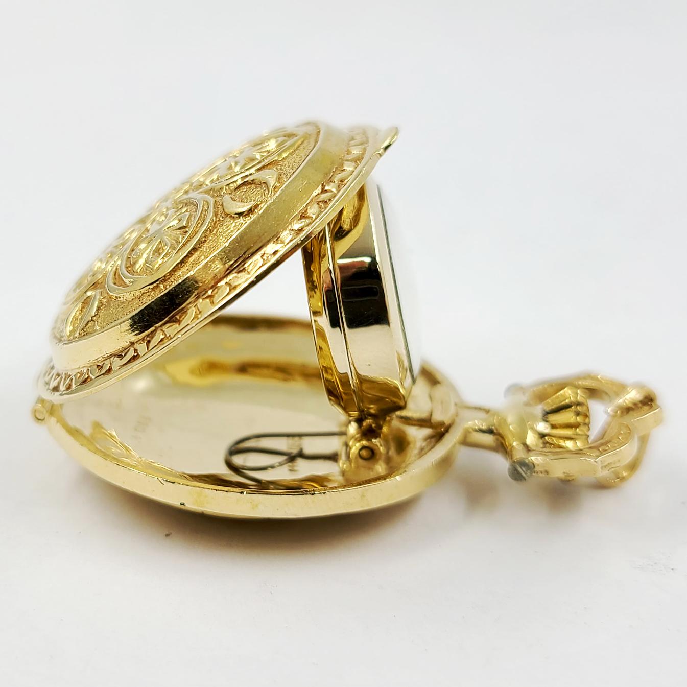 14 Karat Gold-Taschenuhr ''Removable Anhänger'' im Zustand „Gut“ in Coral Gables, FL