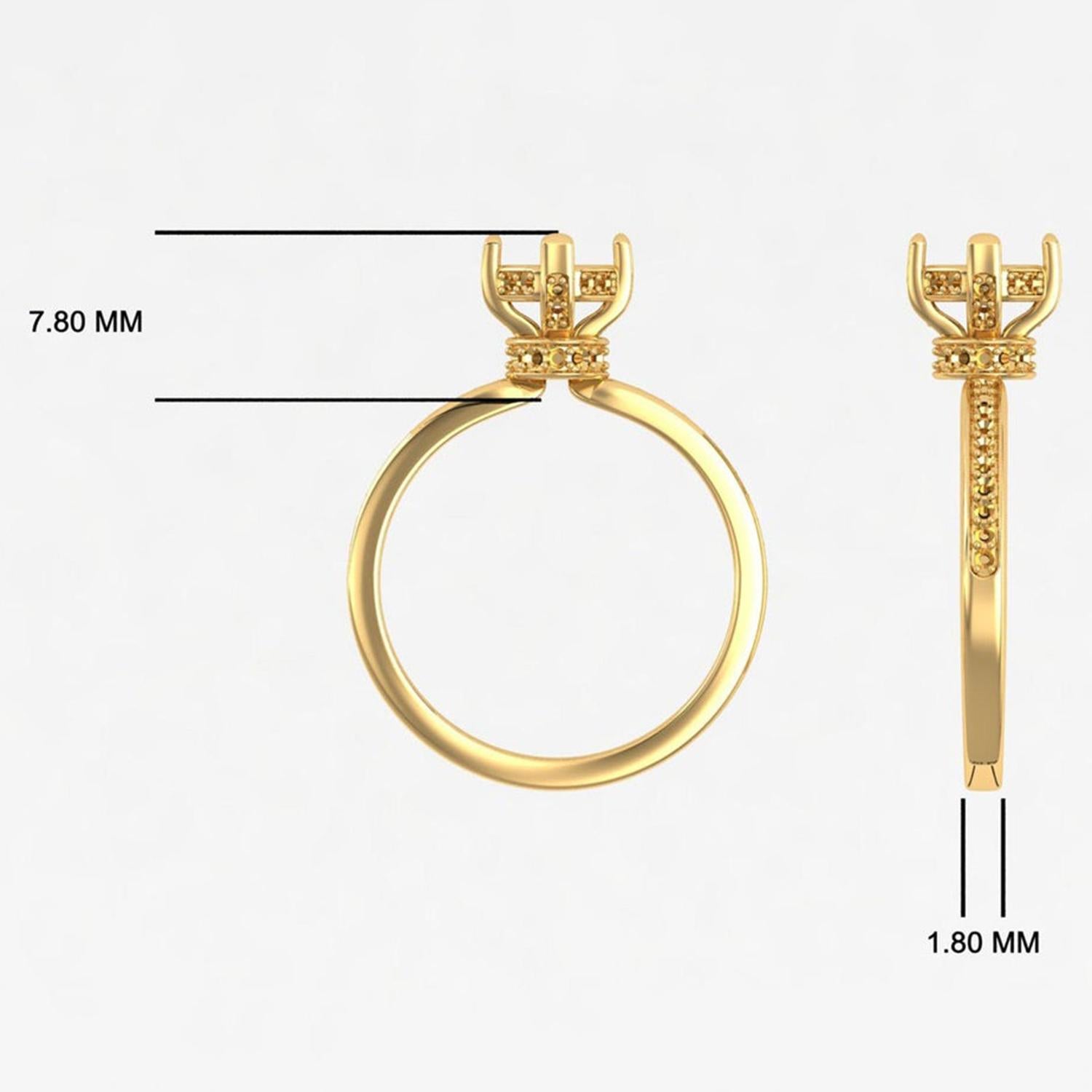 Women's 14 Karat Gold Red Garnet Ring / Diamond Solitaire Ring / Engagement Ring for Her For Sale