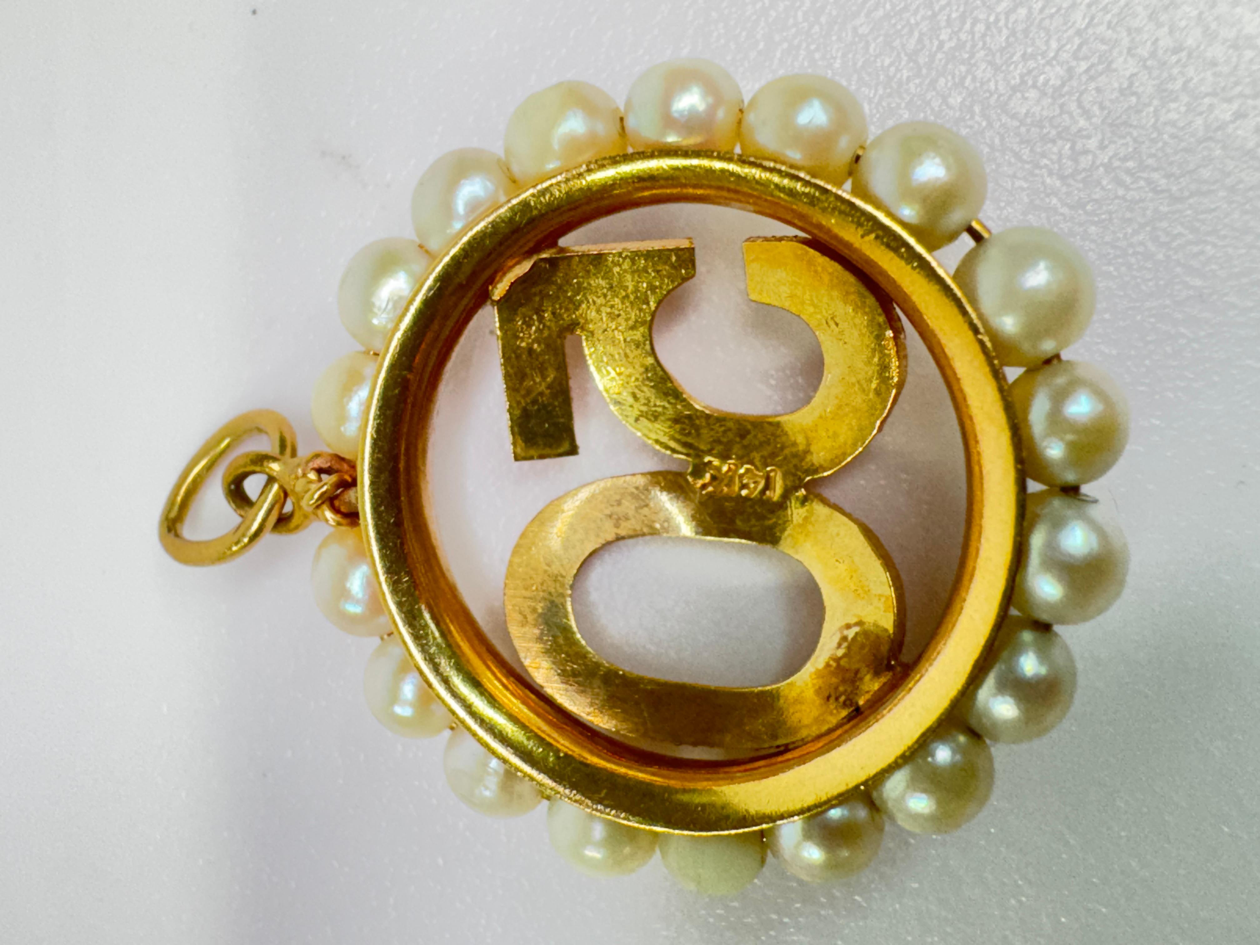 Ciondolo Rembrandt 50 Ring of Pearls in oro 14 carati in vendita 4
