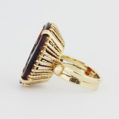 14 Karat Gold Ring with Tassie Glass Intaglio Depicting George III
