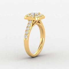 14 Karat Gold Round 5 MM Moissanite Ring / 2 MM Diamond Ring / Solitaire Ring