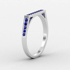 14 karat Gold Round Blue Sapphire Ring / Gold Engagement Ring / Ring for Her