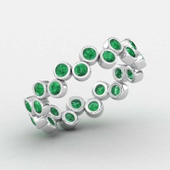 14 Karat Gold Round Cut Emerald Ring / Gold Engagement Ring / Ring for Her