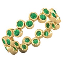 14 Karat Gold Rundschliff Smaragd-Ring / Gold-Verlobungsring / Ring für ihr