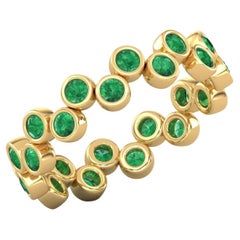 14 Karat Gold Round Cut Emerald Ring / Gold Engagement Ring / Ring for Her