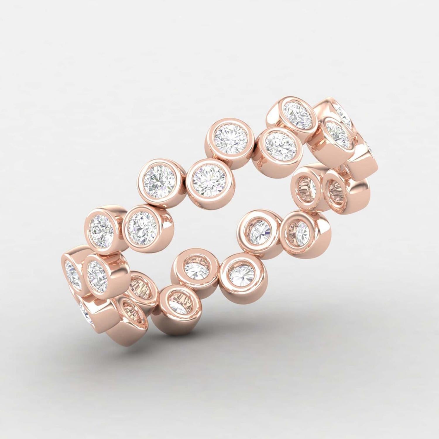 Women's 14 Karat Gold Round Cut Moissanite Ring / Gold Engagement Ring / Ring for Her For Sale