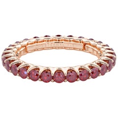 14 Karat Gold Ruby Eternal Fit Eternity Band Features 1.48 Carat of Red Created