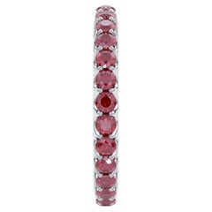 14 Karat Gold Ruby Eternal Fit Eternity Band Features 1.48 Carat of Red