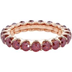 14 Karat Gold Ruby Eternal Fit Eternity Band Features 3.10 Carat of Red Created