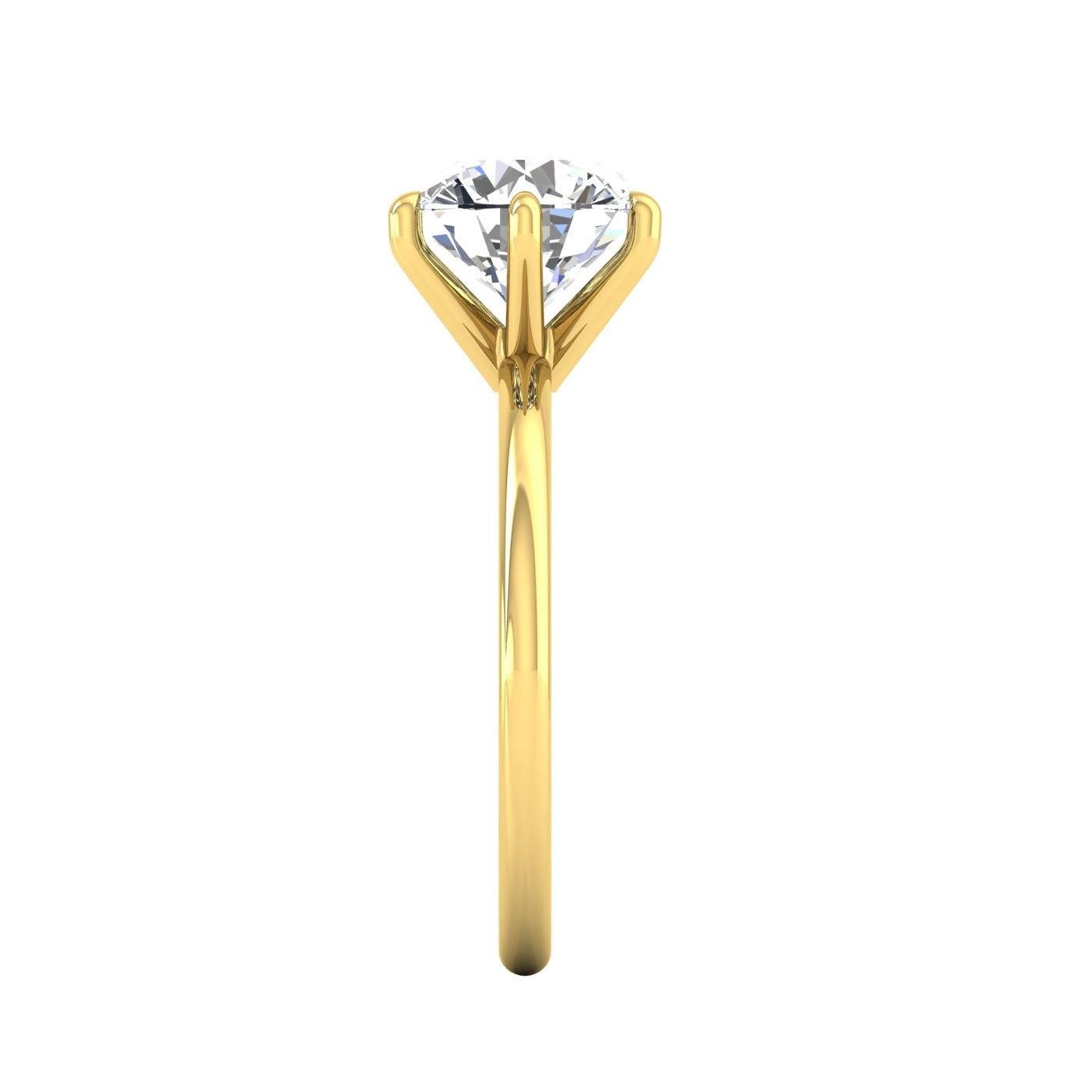 For Sale:  14 Karat Gold Six Prong Solitaire 2 Carat Round Brilliant Diamond F VS2 GIA 4