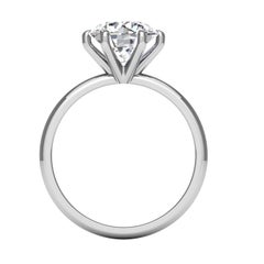 14 Karat Gold Six Prong Solitaire 2 Carat Round Brilliant Diamond I SI2 GIA