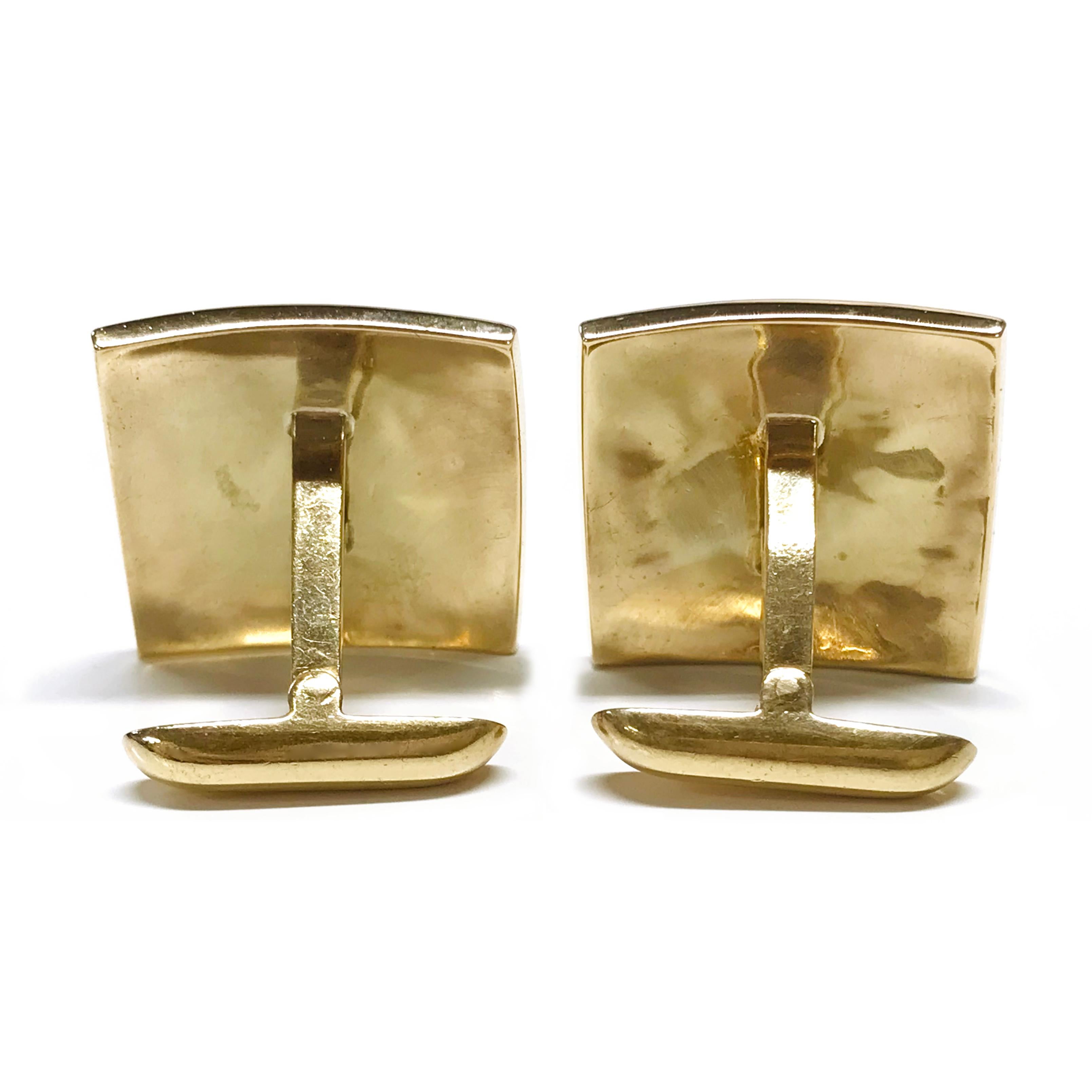 14 Karat Gold SK Monogrammed Cufflinks In Good Condition In Palm Desert, CA