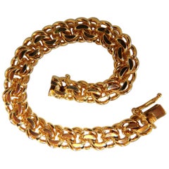 14 Karat Gold Solid Bare Charm Bracelet 38 Gram