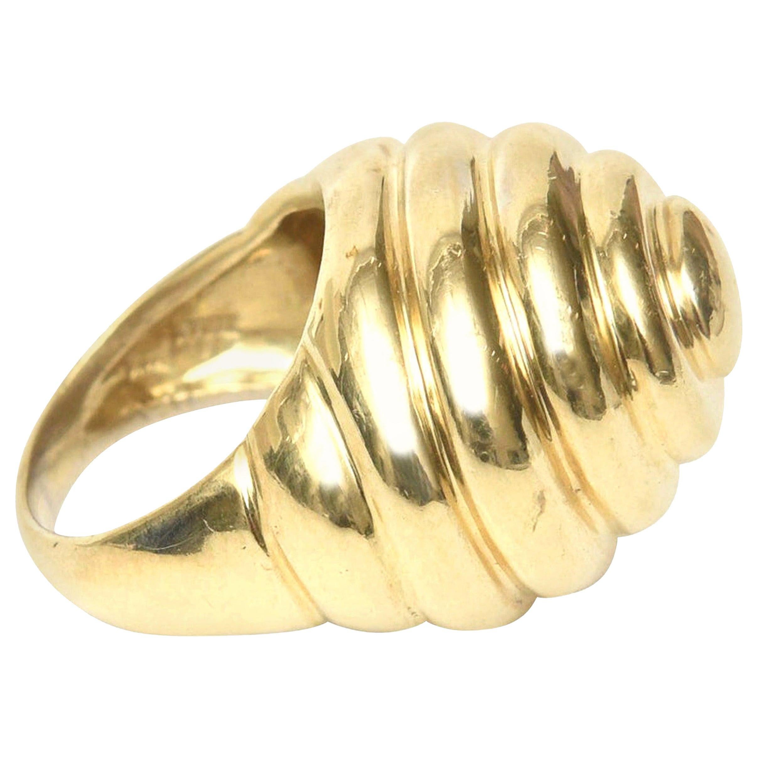 14 Karat Gold Spiral Dome Ring Vintage