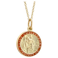 9ct Yellow Gold Saint Christopher Key Ring Chain For Sale at 1stDibs