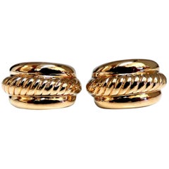 14 Karat Gold Swirl Clip Earrings