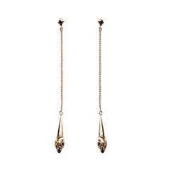 14 Karat Gold Textured Pendulum Drop Earrings