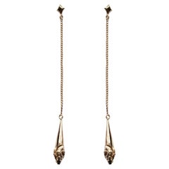 14 Karat Gold Textured Pendulum Drop Earrings