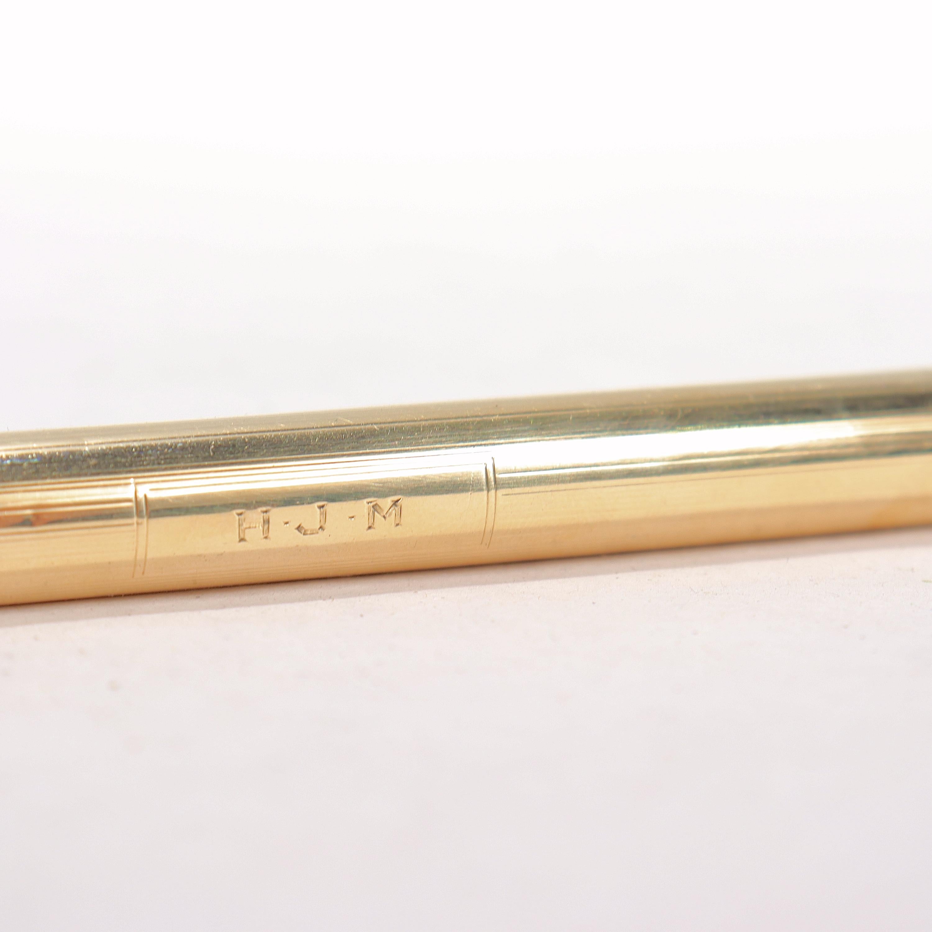 Modern 14 Karat Gold Tiffany & Co. Fountain Pen with Original Box