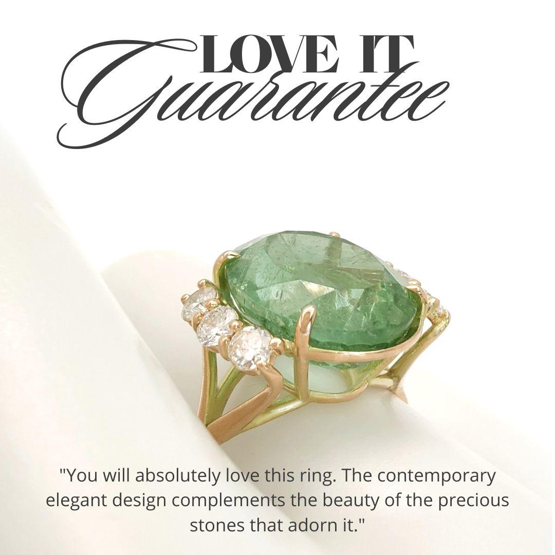 14 karat Gold - Tourmalin Ring - Diamonds, for weddings, engagements, proposals. For Sale 1