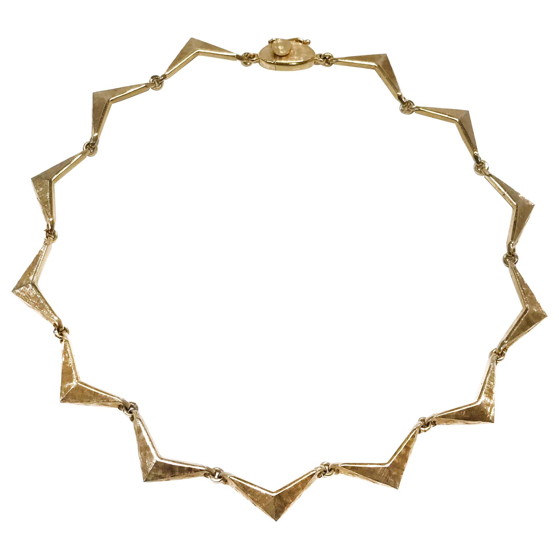 14 Karat Gold Triangle Link Necklace