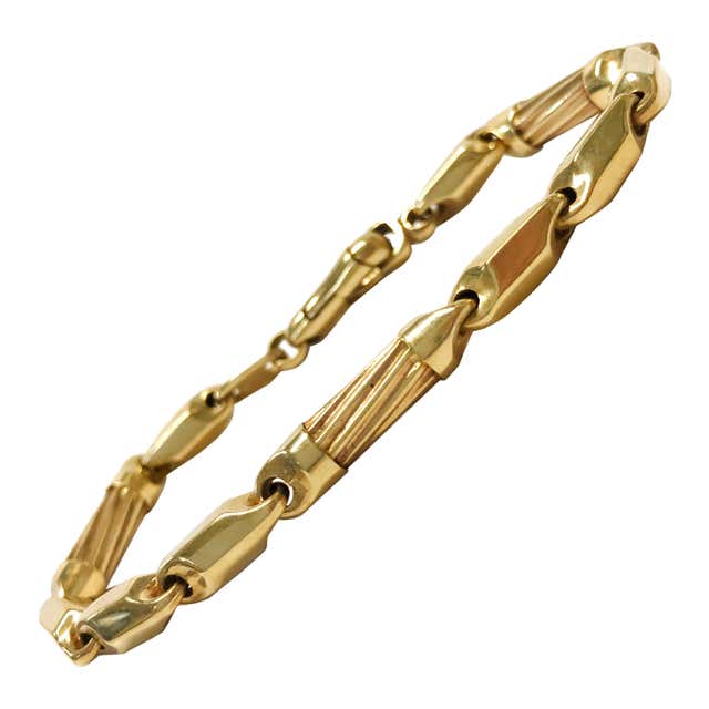 14 Karat Diamond-Cut Foxtail Link Bracelet For Sale at 1stDibs ...
