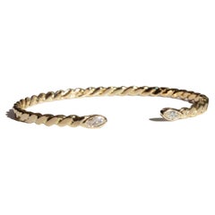 Bracciale a filo ritorto in oro 14 carati con diamanti Marquise di Mon Pilar