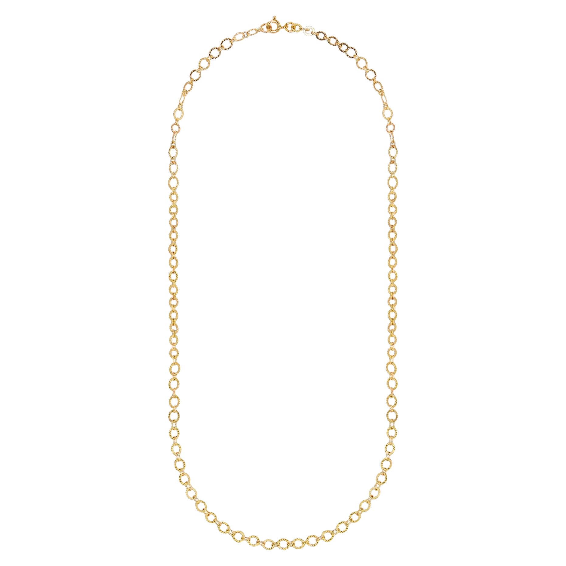 14 Karat Gold Twisted Wire Filigree Round Chain Link Necklace by Mon Pilar For Sale