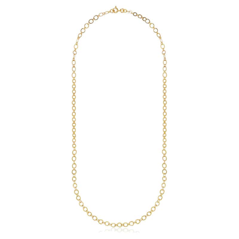 14 Karat Gold Etruscan Granulation Chain Link Necklace by Mon Pilar For ...