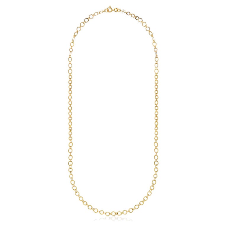 14 Karat Gold Twisted Wire Filigree Round Chain Link Necklace by Mon