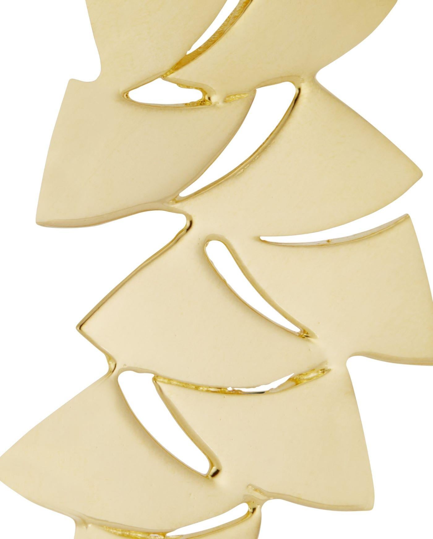Artisan 14 Karat Gold Vermeil Shark Tooth Plate Earrings by Chee Lee New York For Sale