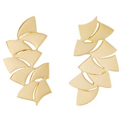 14 Karat Gold Vermeil Shark Tooth Plate Earrings by Chee Lee New York