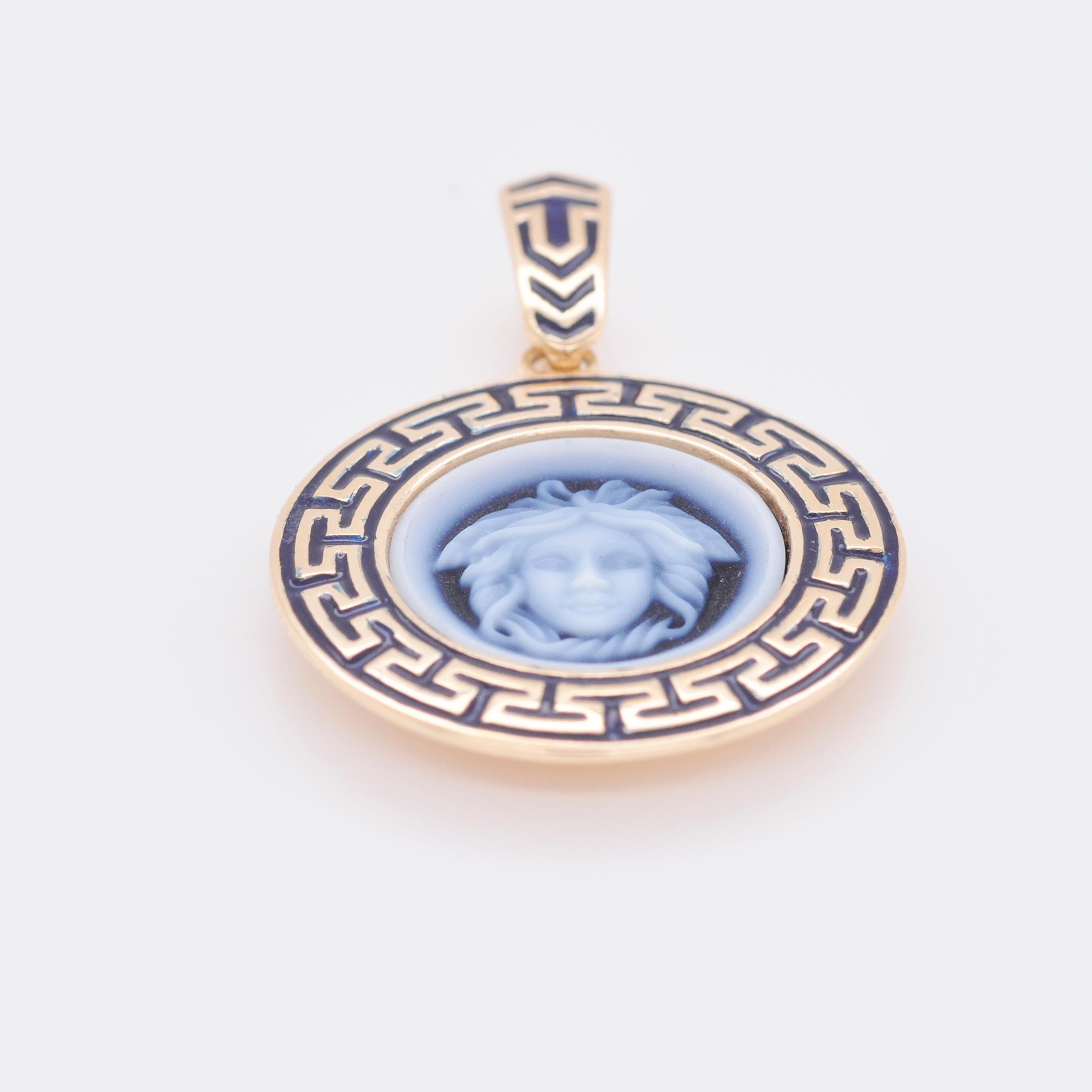 versace enamel medusa necklace