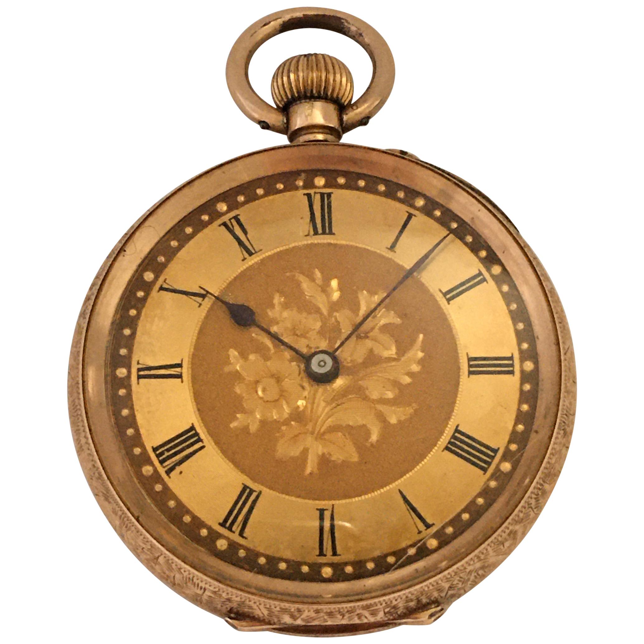 14 Karat Gold Victorian Period Small Pocket Watch