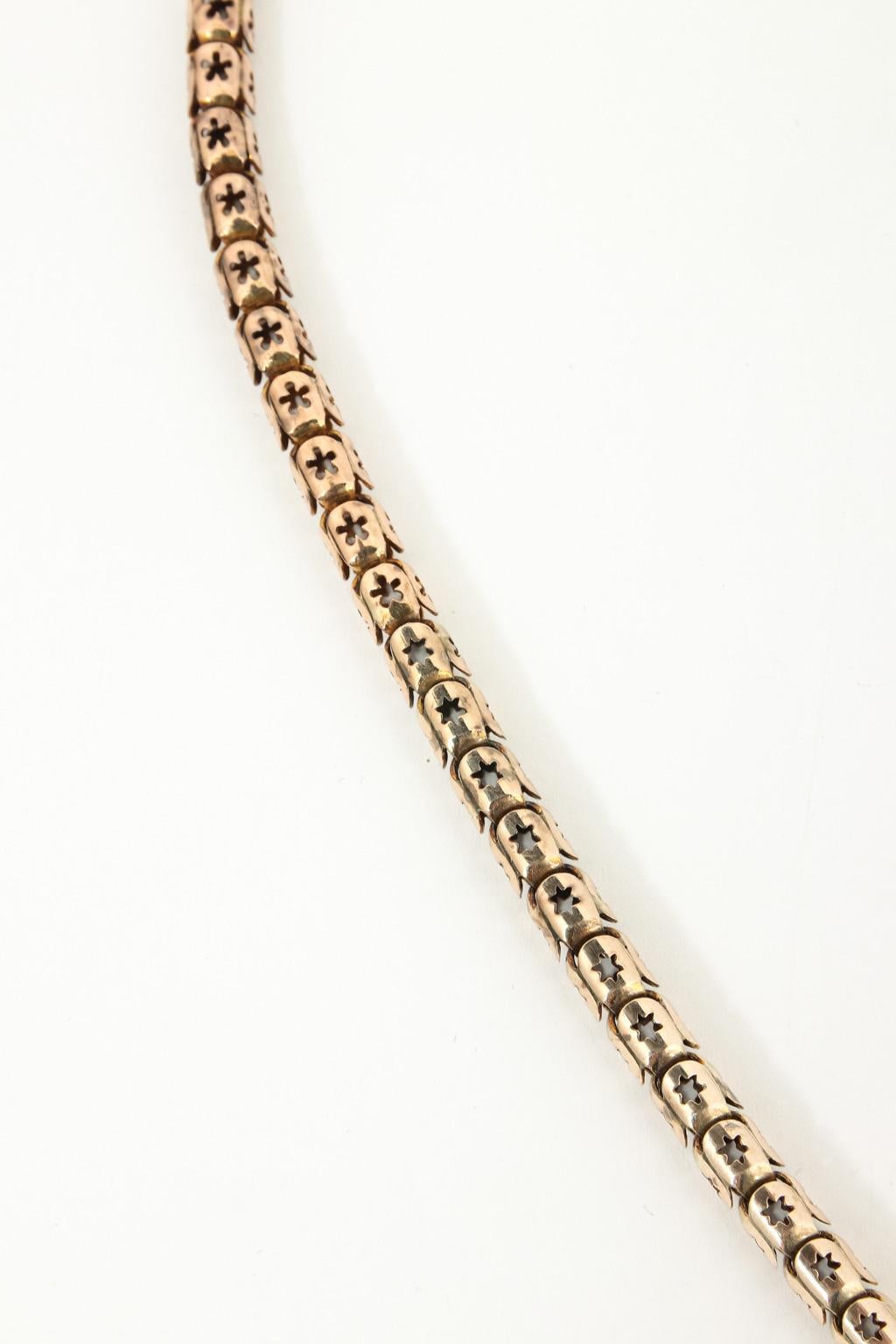 14 Karat Gold Victorian Serpent Necklace For Sale 1