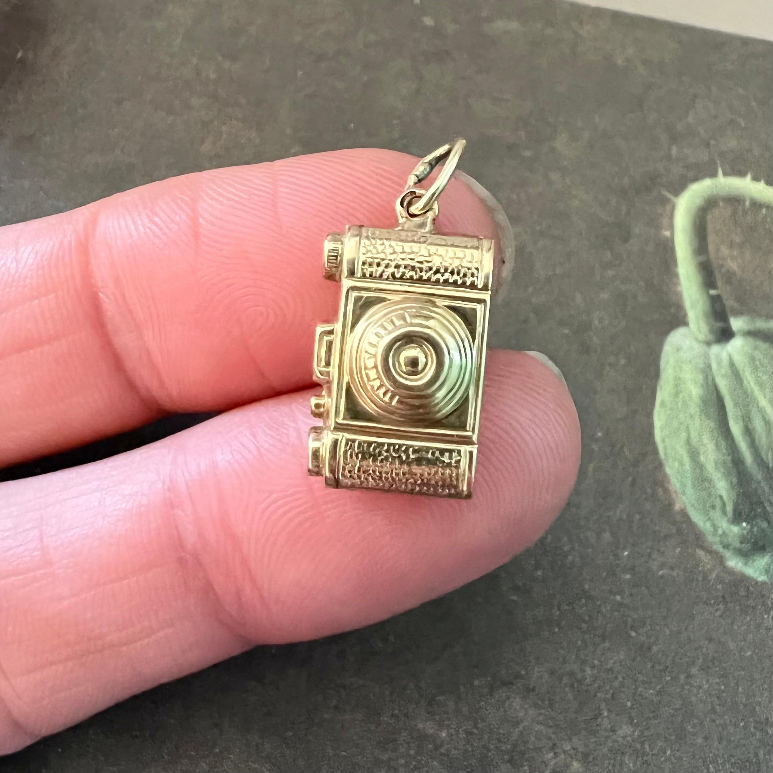 14 Karat Gold Vintage Kameraanhänger mit Anhänger für Damen oder Herren