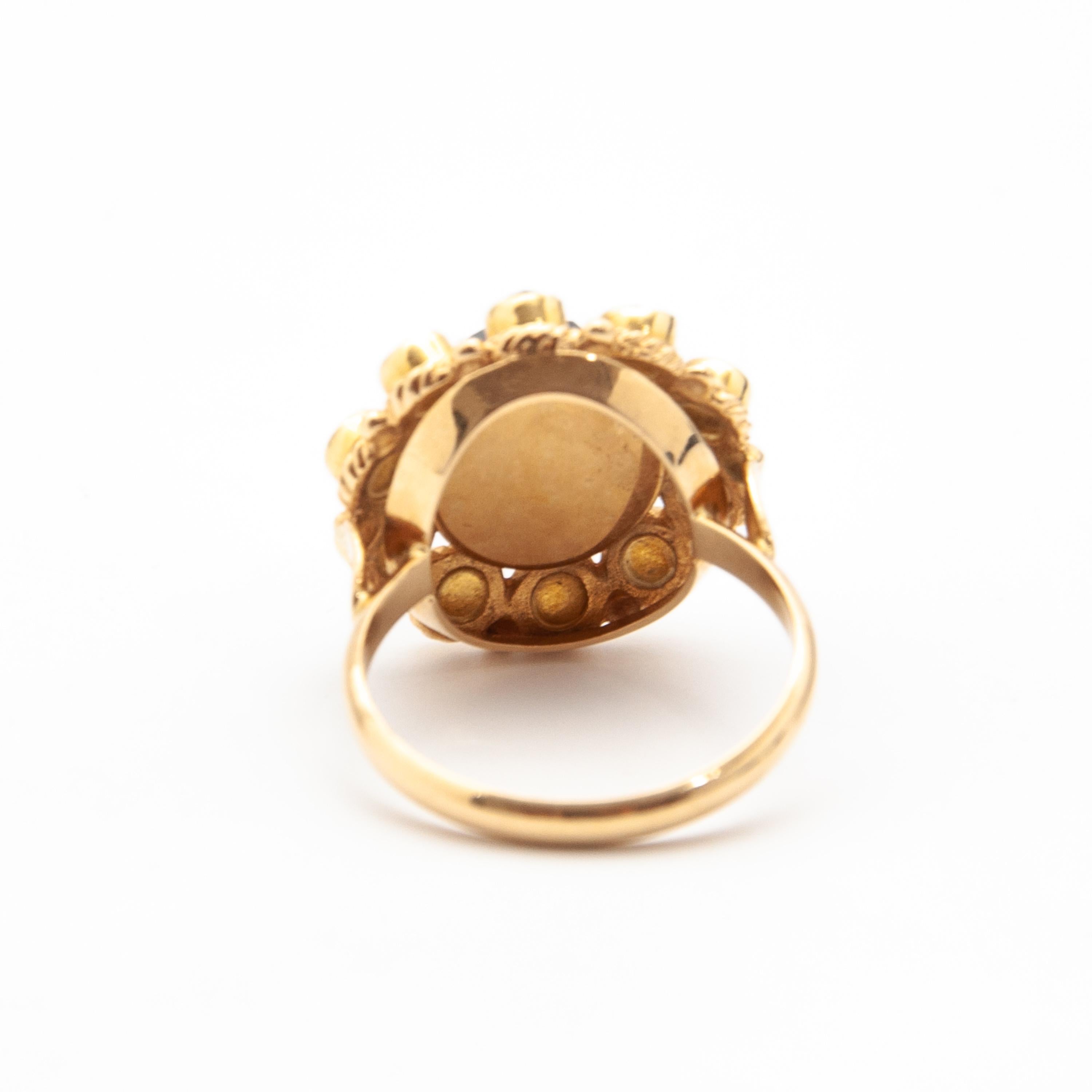 14 Karat Gold Garnet Cluster Ring For Sale at 1stDibs | diane keaton ...