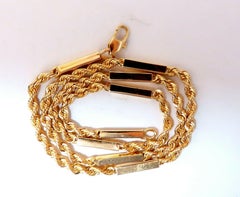 14 Karat Gold Vintage Rope and Bar Chain