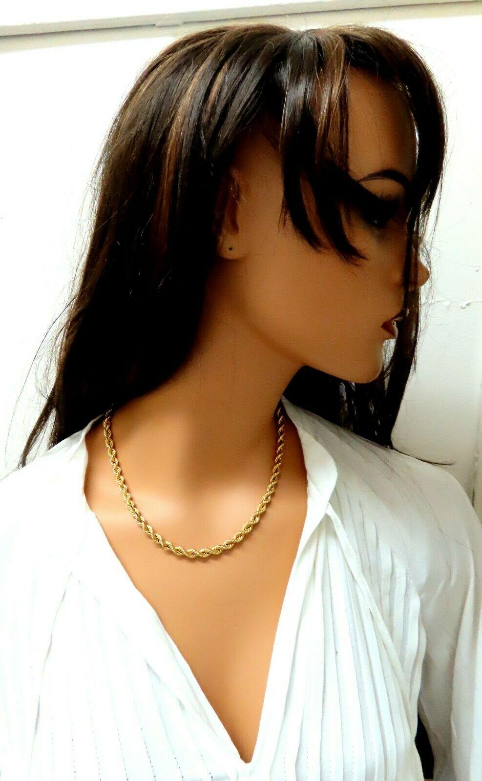 Women's or Men's 14 Karat Gold Vintage Rope Chain