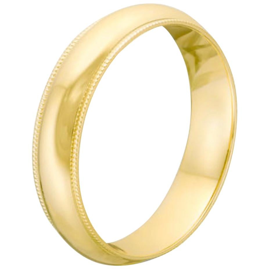 14 Karat Gold Wedding Band, Domed with Step-Down Edge 6 Grams For Sale