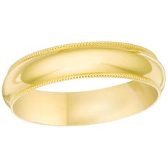 14 Karat Gold Wedding Band, Domed with Step-Down Edge 7 Grams