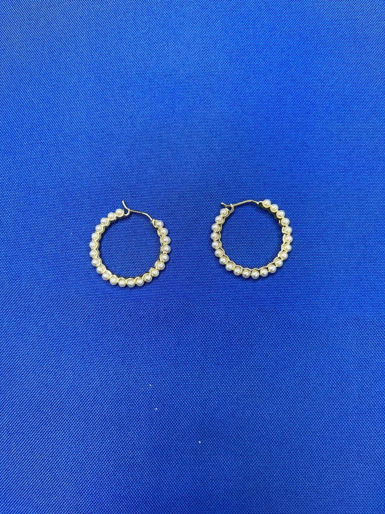 Liz Medium Hoops in Baby Blue main image 1