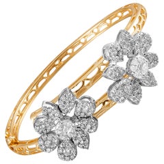 14 Karat Gold White Diamonds Bracelet