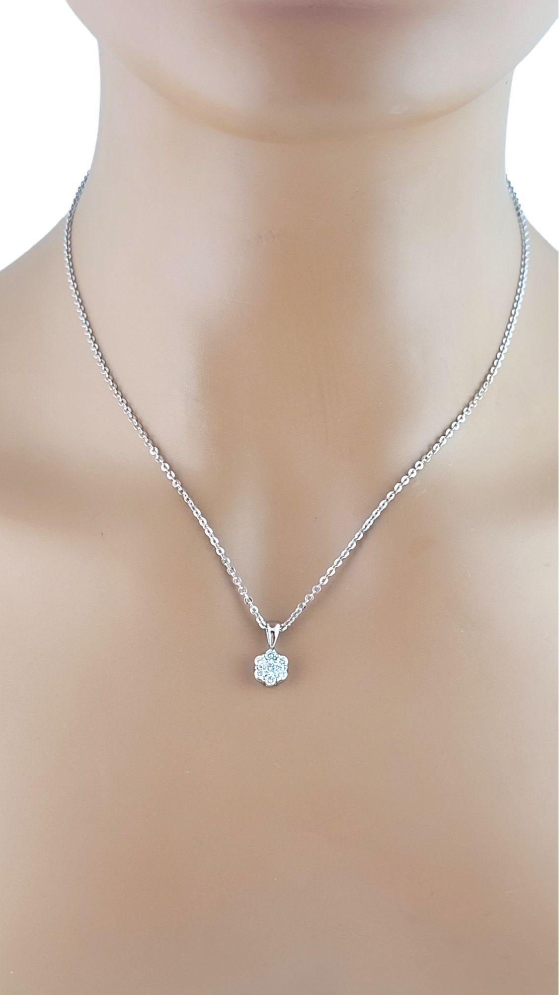 14 Karat Gold White Round Brilliant Diamond Pendant Necklace 5