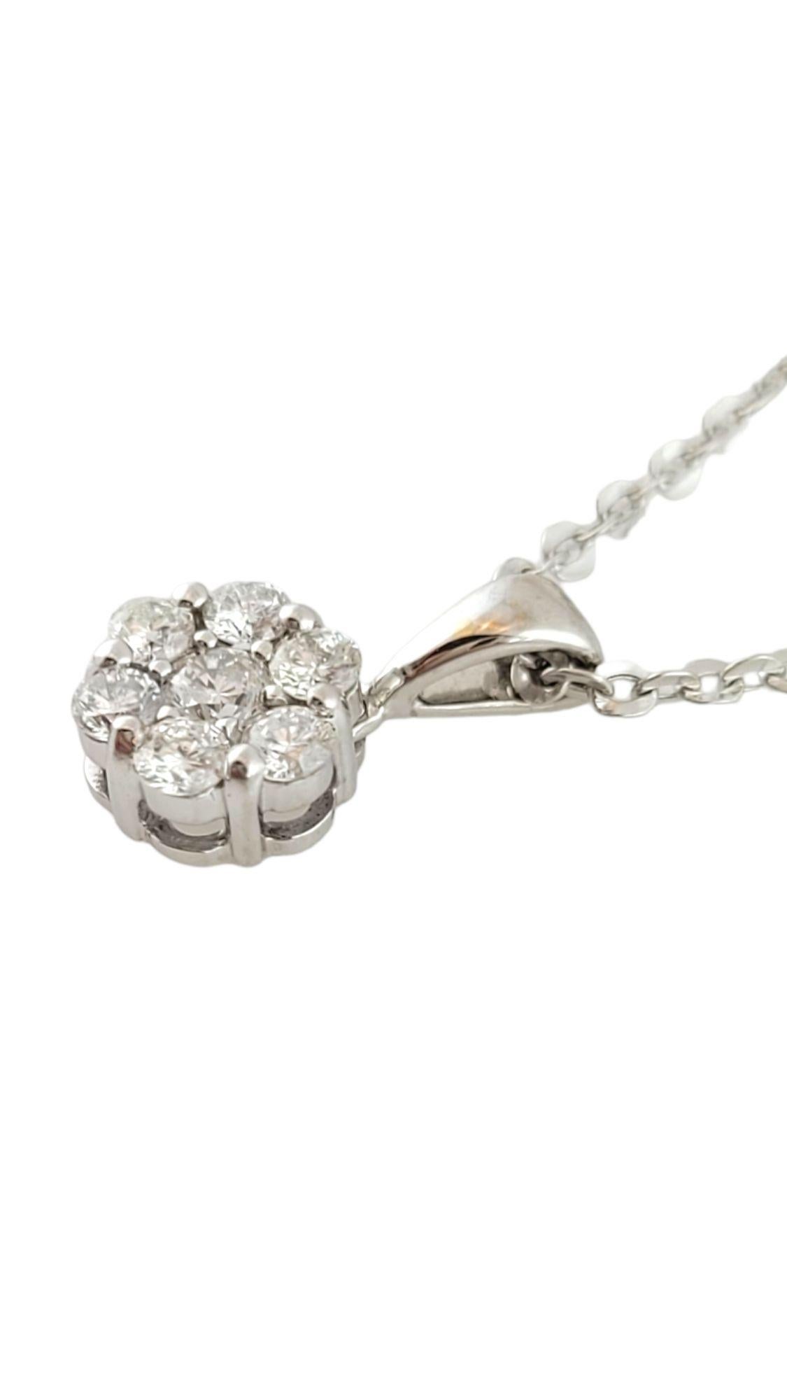Women's 14 Karat Gold White Round Brilliant Diamond Pendant Necklace