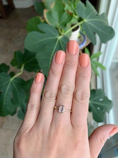 14 Karat Gold with 0.5 Carat Emerald Cut Diamond Solitaire Ring, Engagement Ring