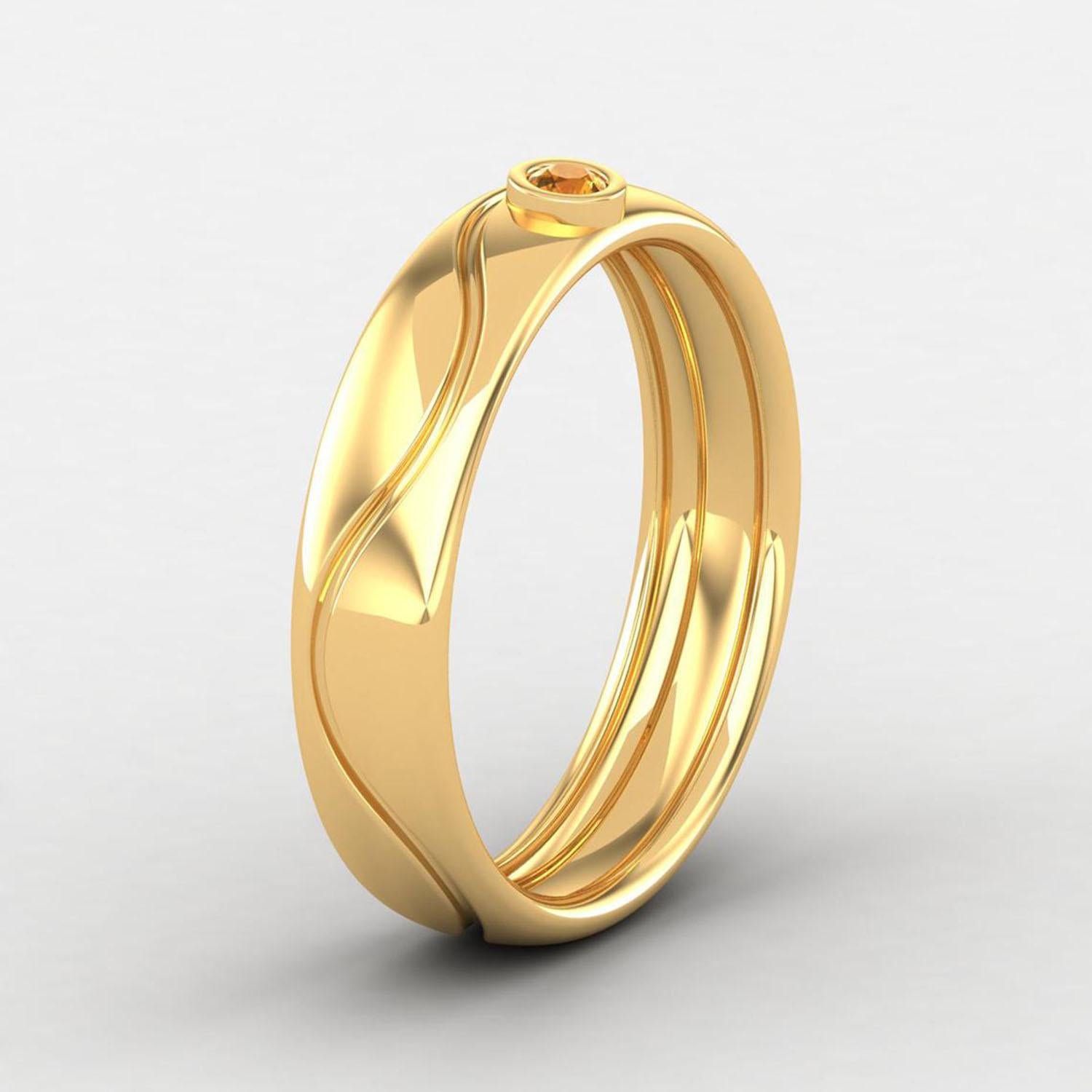 14 Karat Gold Gelber Citrin-Ring / Verlobungsring / November Geburtsstein (Moderne) im Angebot