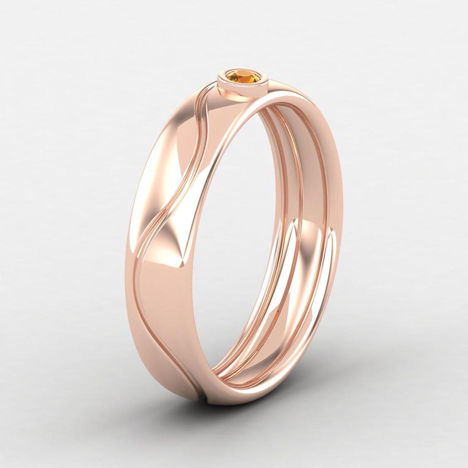 14 Karat Gold Gelber Citrin-Ring / Verlobungsring / November Geburtsstein im Zustand „Neu“ im Angebot in Jaipur, RJ