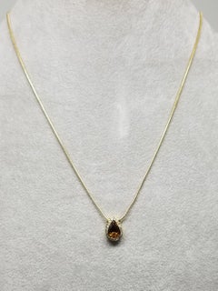 14 Karat Golden Spinel and Diamond Necklace